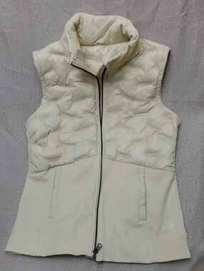 Calia Cream Quilted & Softshell Vest - Women's Zip Front